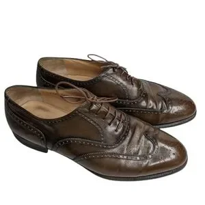 Ferragamo Men’s Leather Oxford Shoes ? Classic Wingtip Brown 8D Salvatore Ferragamo | Shoes | Ferragamo Mens Leather Oxford  main image 4